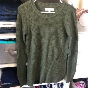 Loft Army Green Cable-knit Sweater